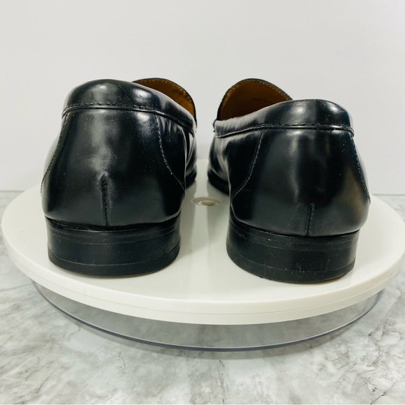 Cole Haan Leather Oxford Loafers Mens 10.5M Black Square Toe Comfort Slip On - Picture 4 of 7